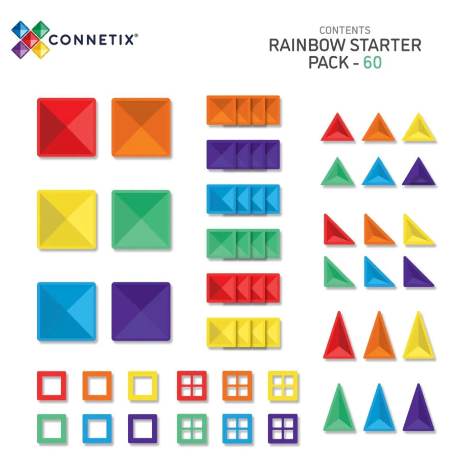 Connetix Magnetbausteine Bunt - Starter Pack - 60 Teile