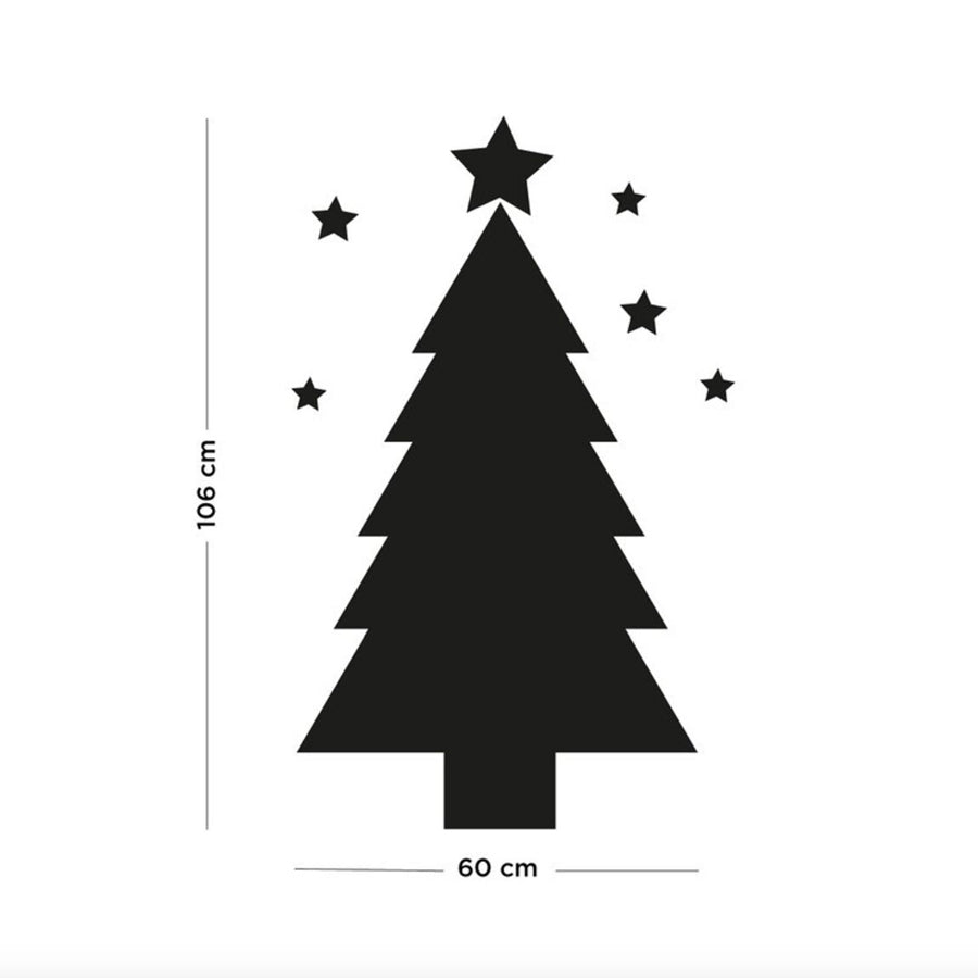 Die Magnetwand Tannenbaum ist 106 cm hoch und 60 cm breit und passt somit an viele Stellen im Zuhause.