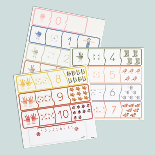 Magnete für Kinder zum Zählen lernen kommt in 3 Bögen in Puzzle-Art