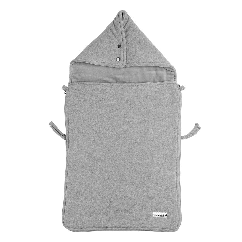 Fußsack für den Kinderautositz. Zum wärmen des Kindes in der Farbe Grau.