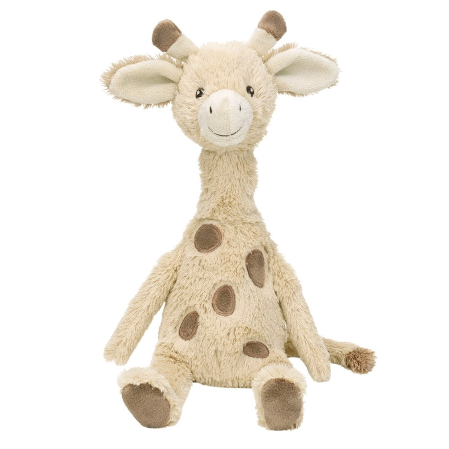 Kuscheltier Giraffe in einem gelb-beige und braunen Detail