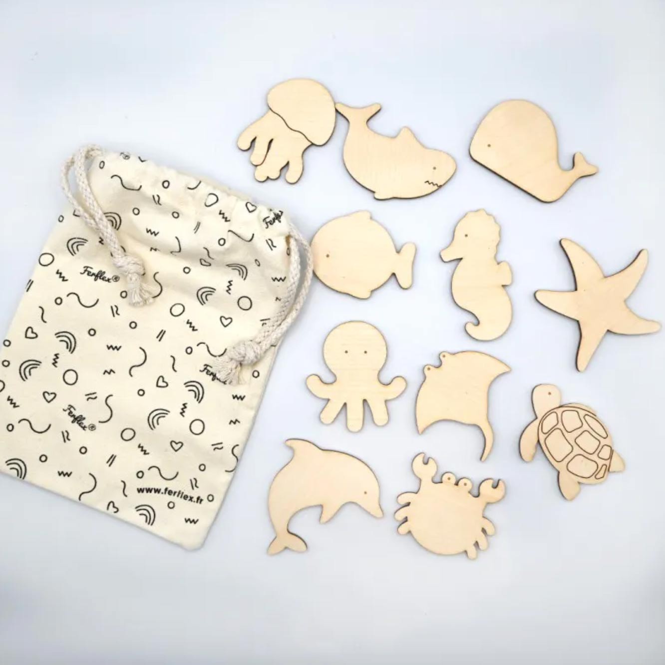 Holzmagnete Ozean für Kinder