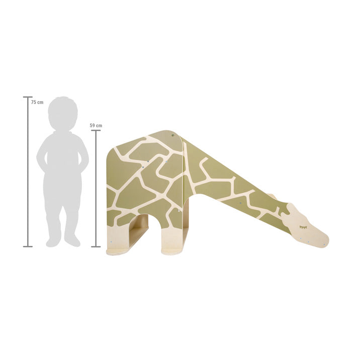 Die Giraffen-Rutsche ist 59cm hoch