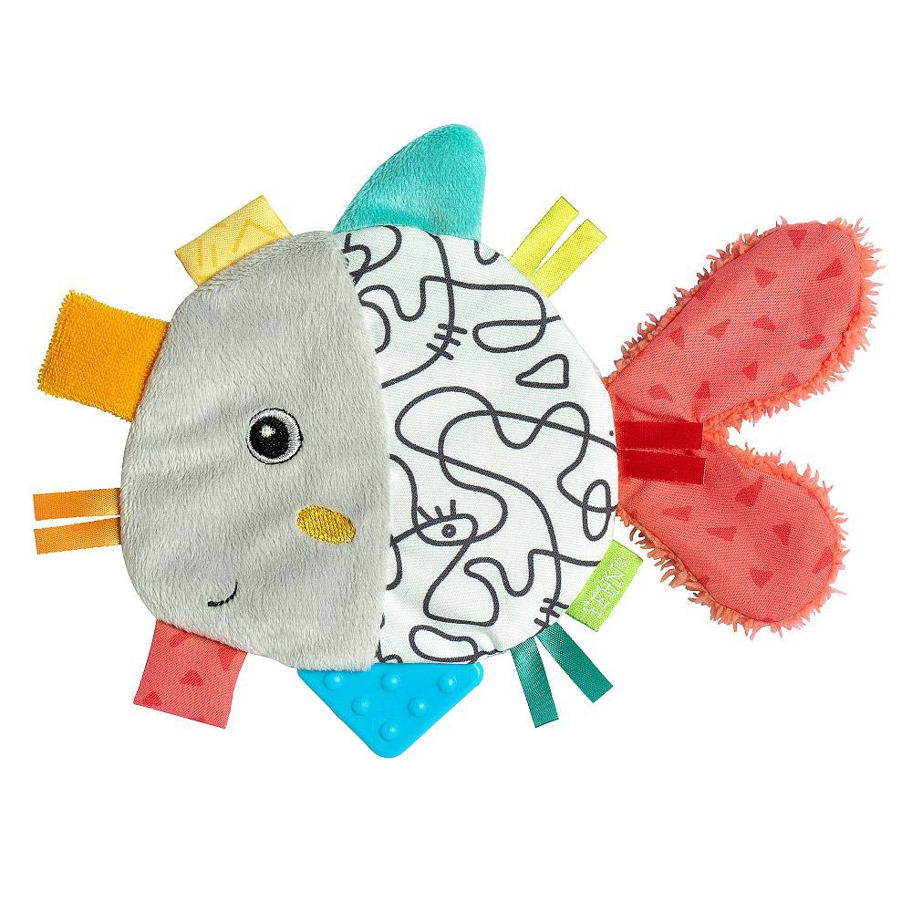 Der Fisch regt die Sinne des Babys besonders an mit dem schwarz-weißen Motiv und den bunten Elementen