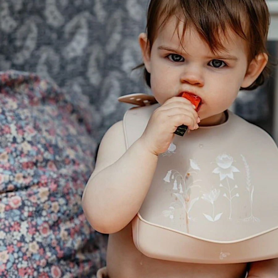 Silikon-Lätzchen mit Auffangschale | 2er-Set Vintage & Blossom