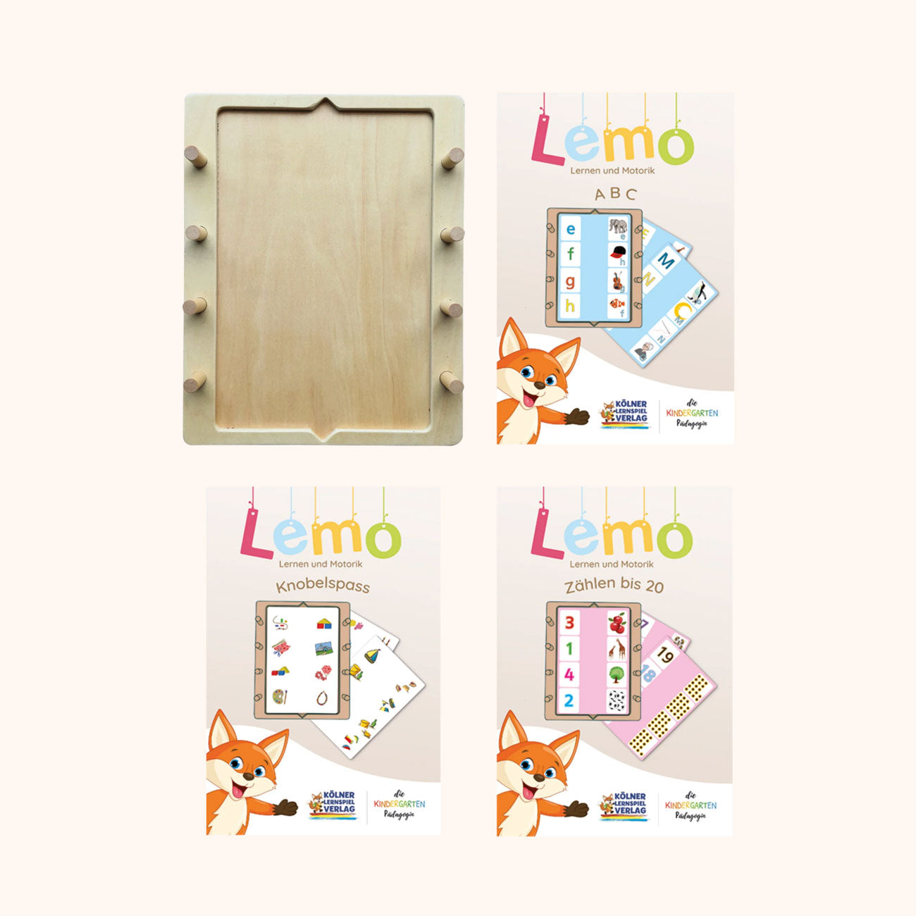 Lemo-Starterset mit den Karten "ABC", "Knobelspaß" und "Zählen bis 20"