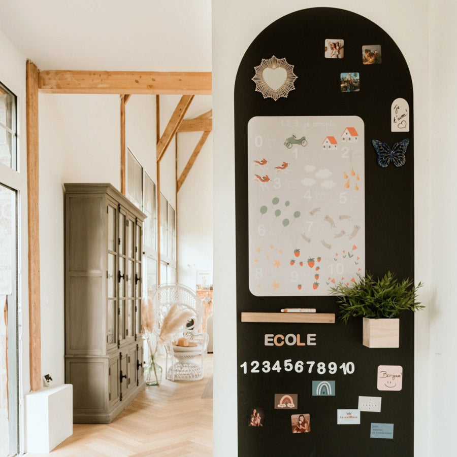 Auf der Magnettafel ist viel Platz für Notizen, Fotos, Motivmagnete, Dekoration und Erinnerungen.