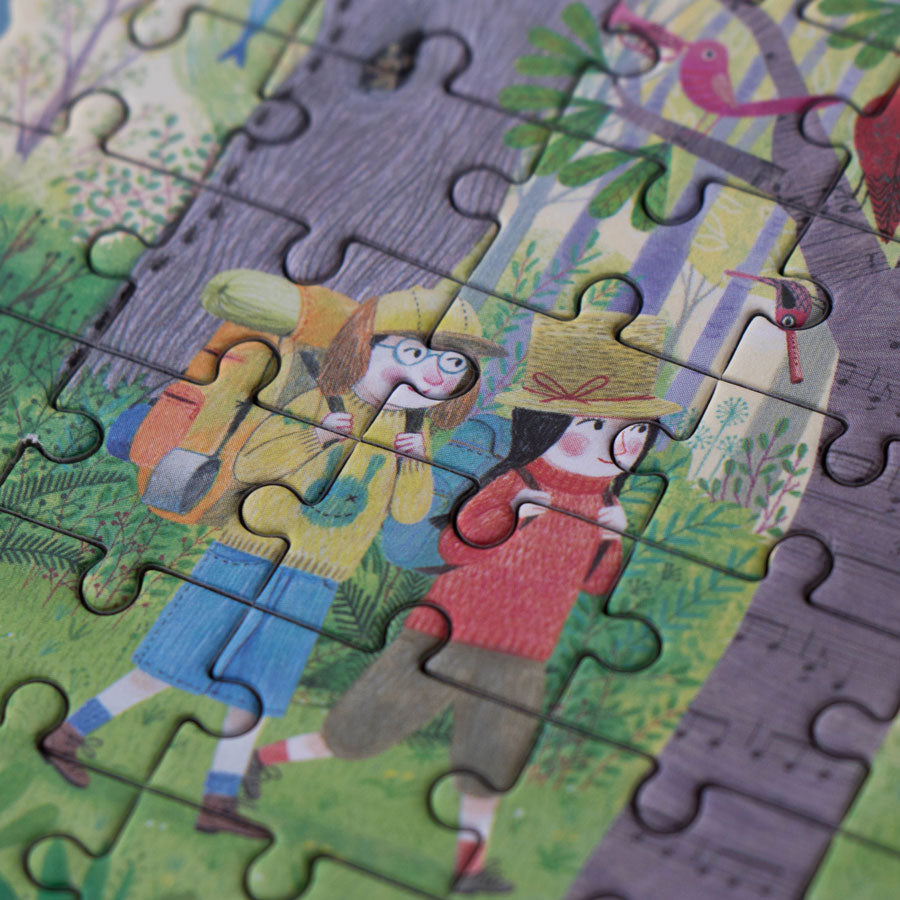 Das Puzzle ist bunt, aber nicht so knallig.