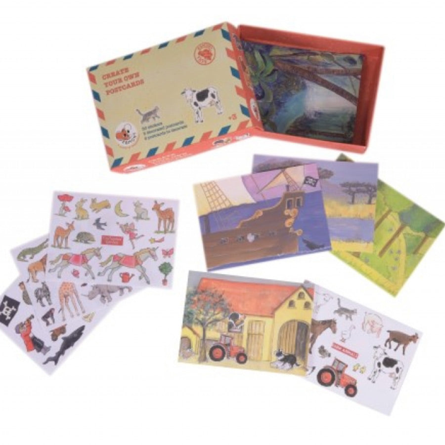 Kreativ-Set Postkarten mit Stickern | Bastelset