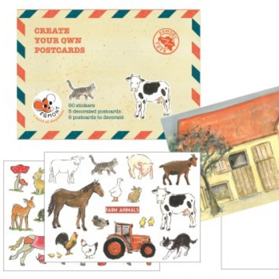 Kreativ-Set Postkarten mit Stickern | Bastelset