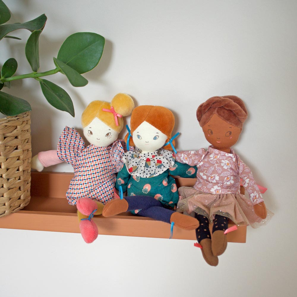 Kleine Stoffpuppe Mademoiselle Rose