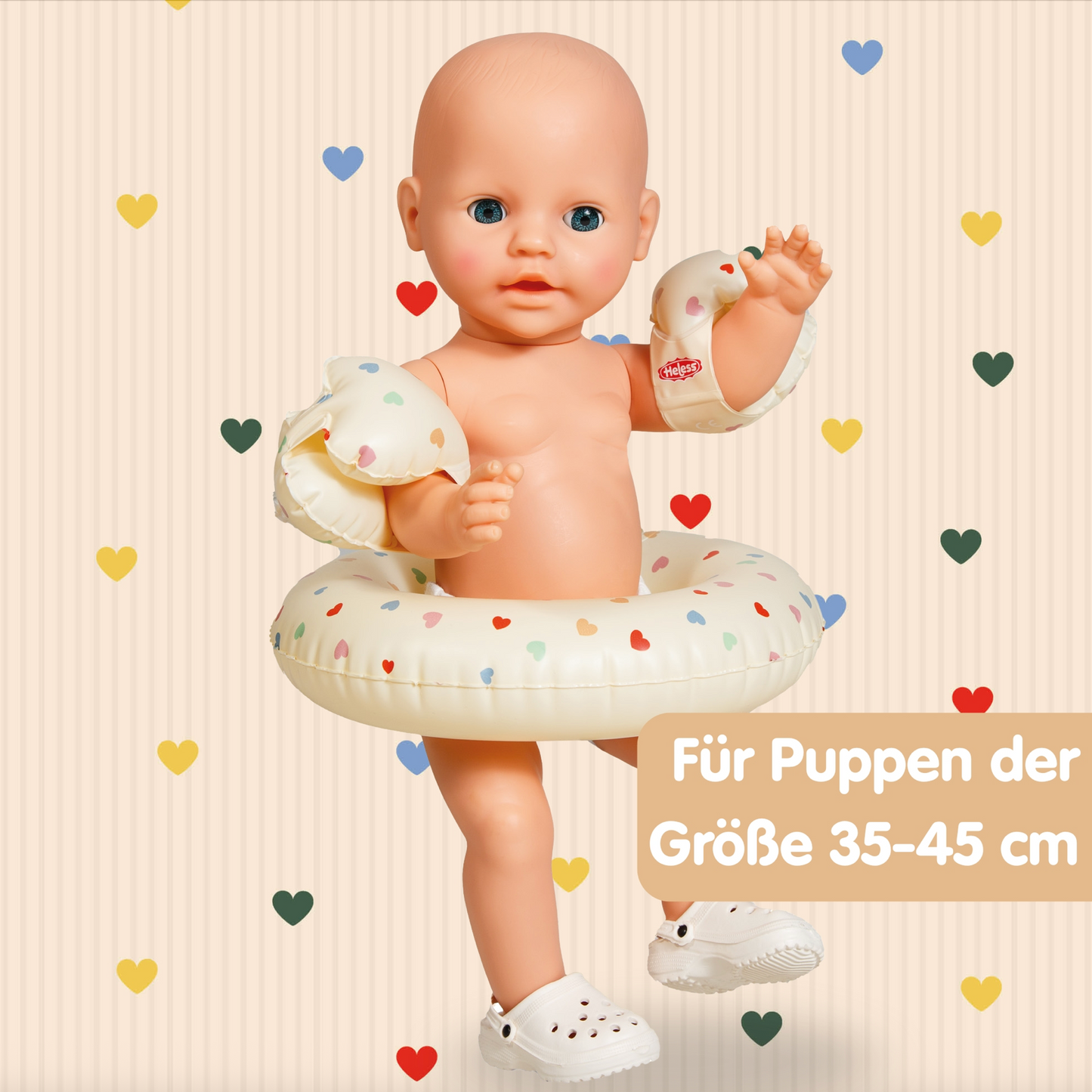Puppen-Schwimmset „Herz Konfetti“ – Badespaß für 35–45 cm Puppen