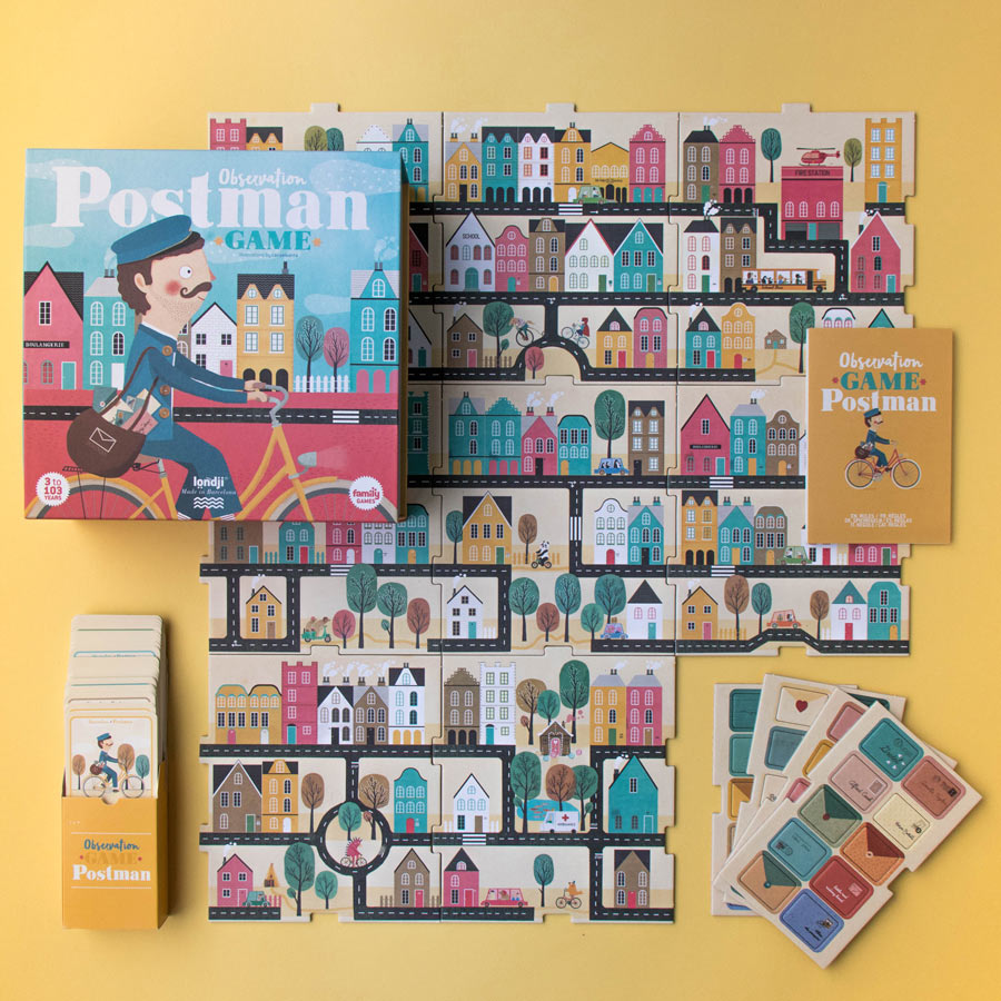Postmann Spiel - Das Spielbrett kann gepuzzelt werden und es. gibt kleine Briefe zum Verteilen.