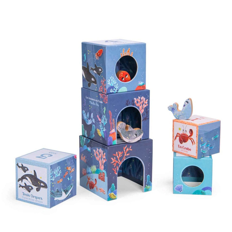 Die Würfel zum Stapeln, ineinander stecken, Zählen lernen und Spielen für Kinder ab 12 Monaten.