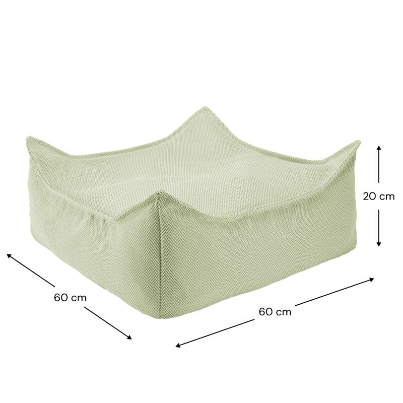 Der Wigiwama Outdoor Ottoman von Wigwam ist 60 cm breit, 60 cm tief und 20 cm hoch.