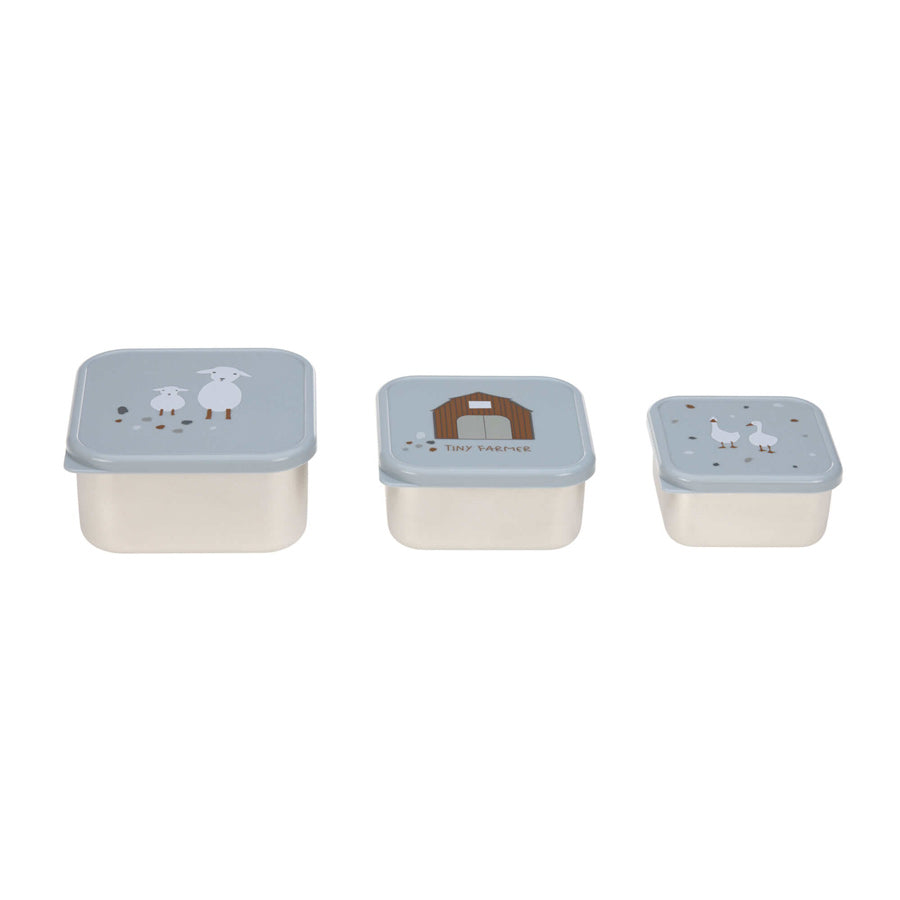 3er-Set Snackboxen | Edelstahl Brotdosen