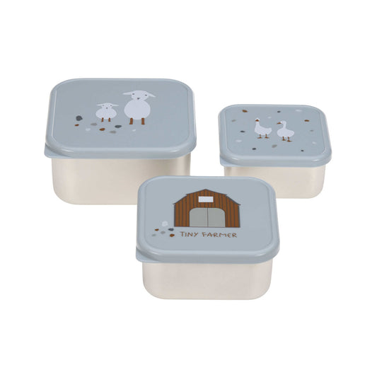 3er-Set Snackboxen | Edelstahl Brotdosen