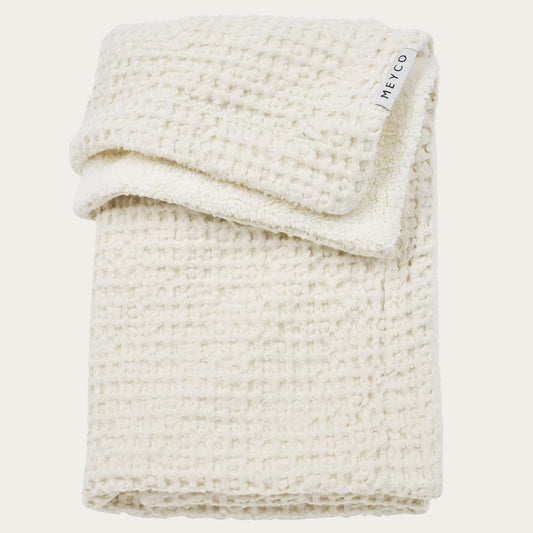 Teddy-Babydecke Waffle in offwhite