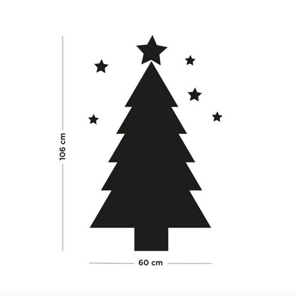 Die Magnetwand Tannenbaum ist 106 cm hoch und 60 cm breit und passt somit an viele Stellen im Zuhause. 