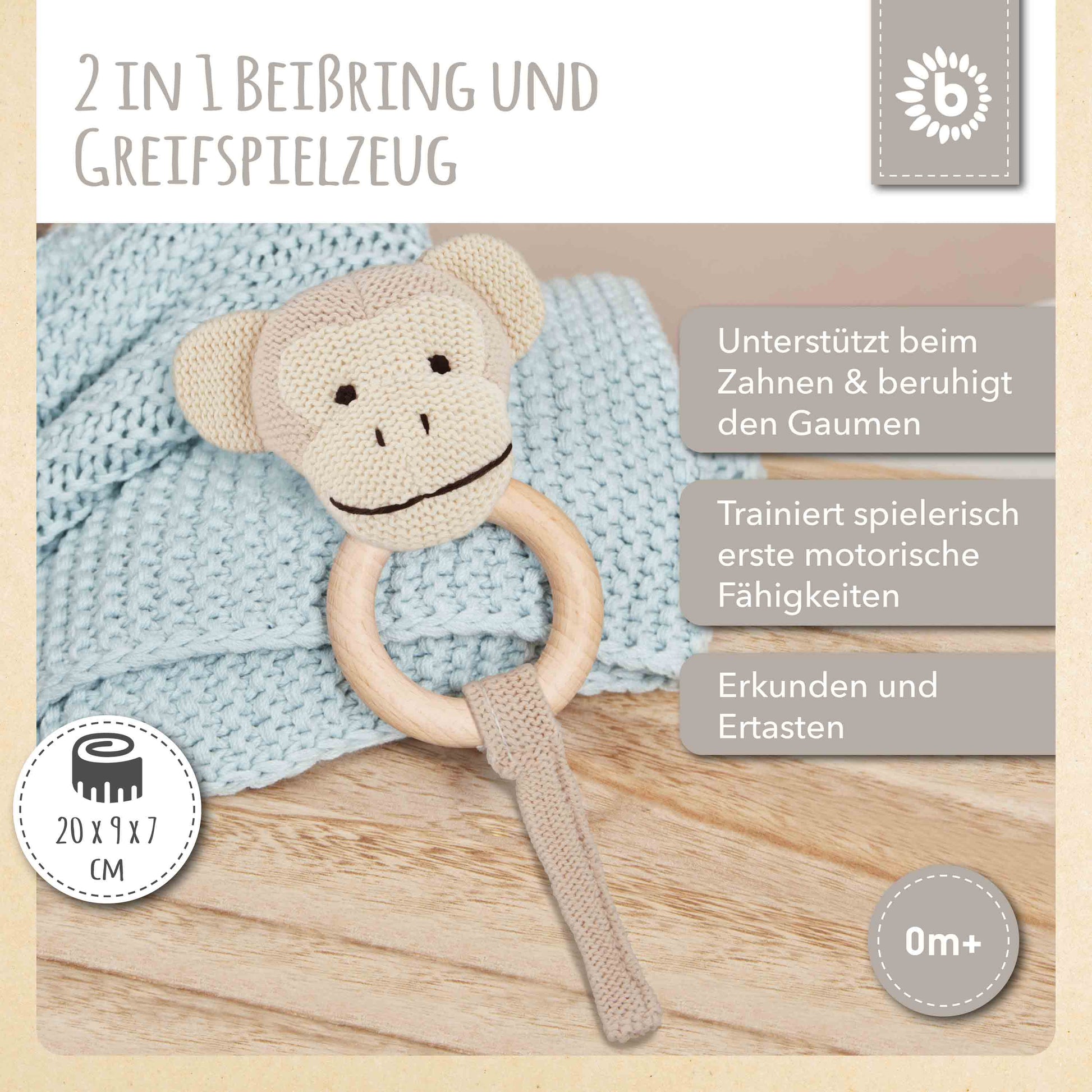 Greifspielzeug Affe mit Rassel