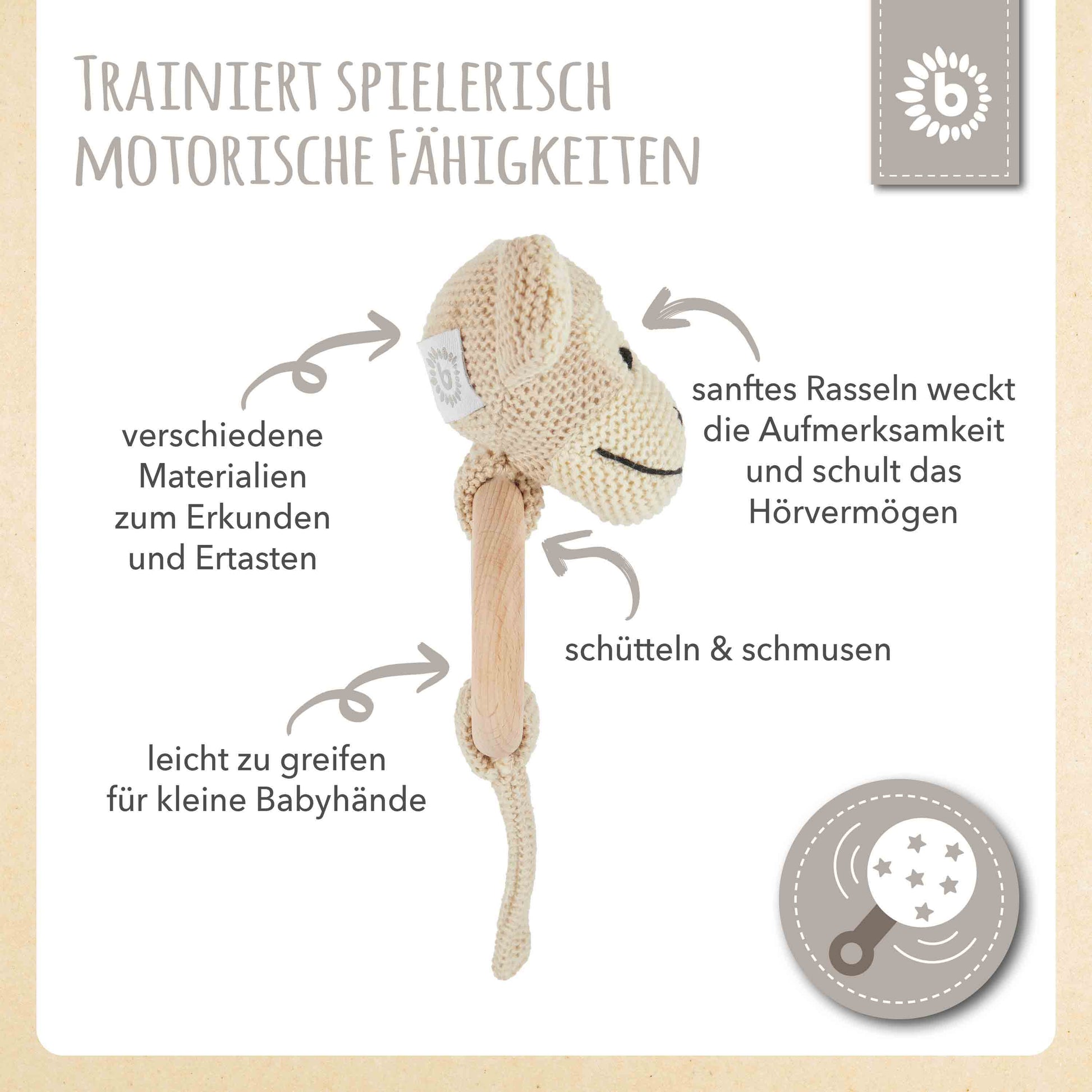 Greifspielzeug Affe mit Rassel