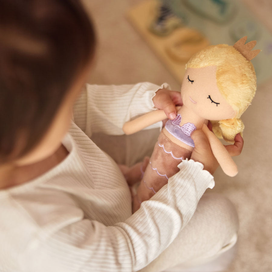 Trudi Stoffpuppe Meerjungfrau – 27 Cm, Rosa Mit Glitzer, Made In Italy, Für Kinder