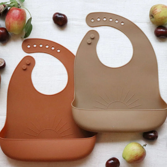 Silikon-Lätzchen mit Auffangschale | 2er-Set