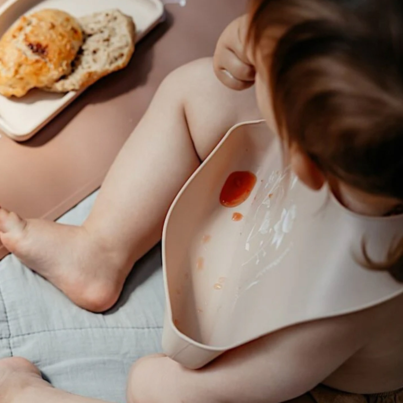 Silikon-Lätzchen mit Auffangschale | 2er-Set Vintage & Blossom