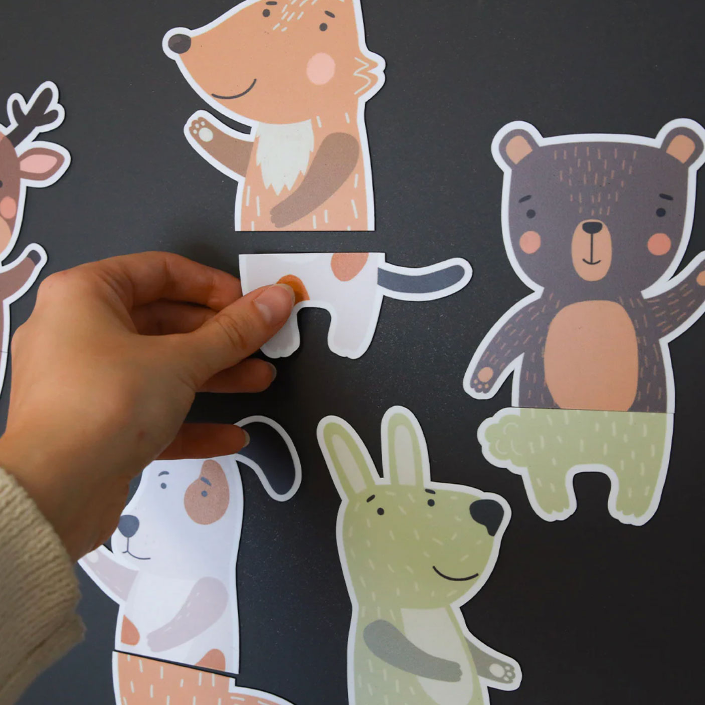 Tier-Puzzle Magnete zum Puzzeln an der Magnettafel 