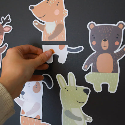 Tier-Puzzle Magnete zum Puzzeln an der Magnettafel 