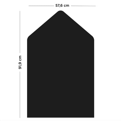 Die Magnettafel Haus ist 91,9 cm hoch und 57,6 cm breit.