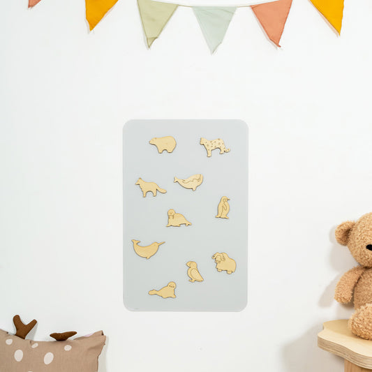 ZWEITE CHANCE: Magnettafel ECKIG S - Grau/Beige - inkl. Magneten