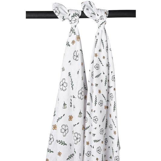Musselin Swaddle 2er-Pack - Floral - 120x120