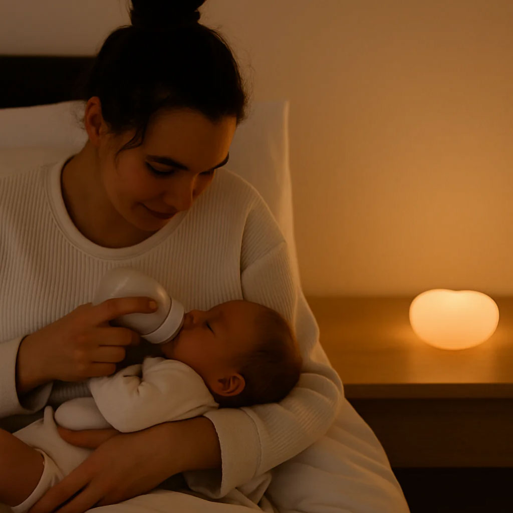 Das Nachtlicht bzw. Stilllicht macht ein beruhigendes Licht 