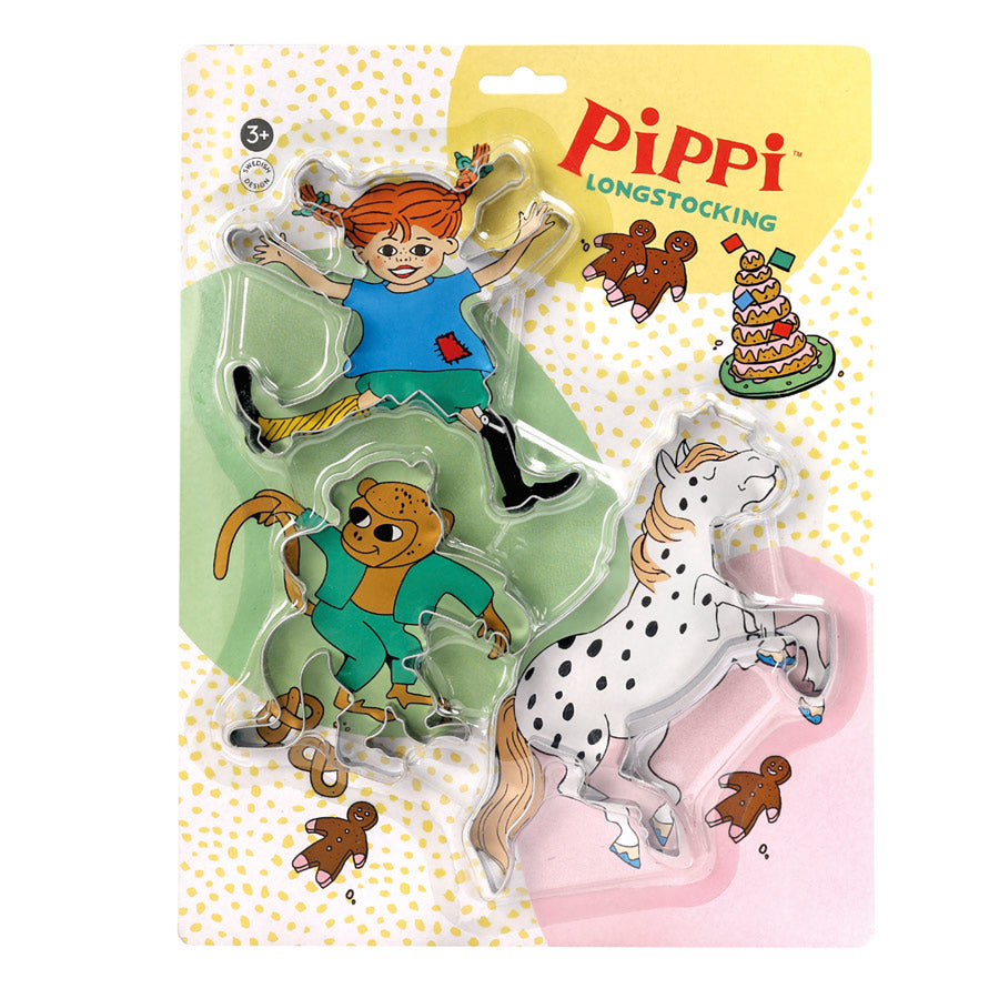 3 Ausstechformen mit den Motiven Pippi Langstrumpf, Affe Herr Nilsson und Pferd Kleiner Onkel