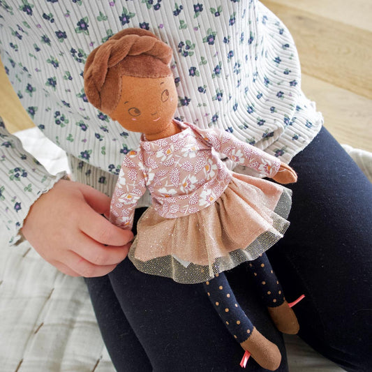 Kleine Stoffpuppe Mademoiselle Rose