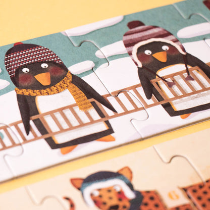 Puzzle - 10 Pinguine - Zählen Lernen