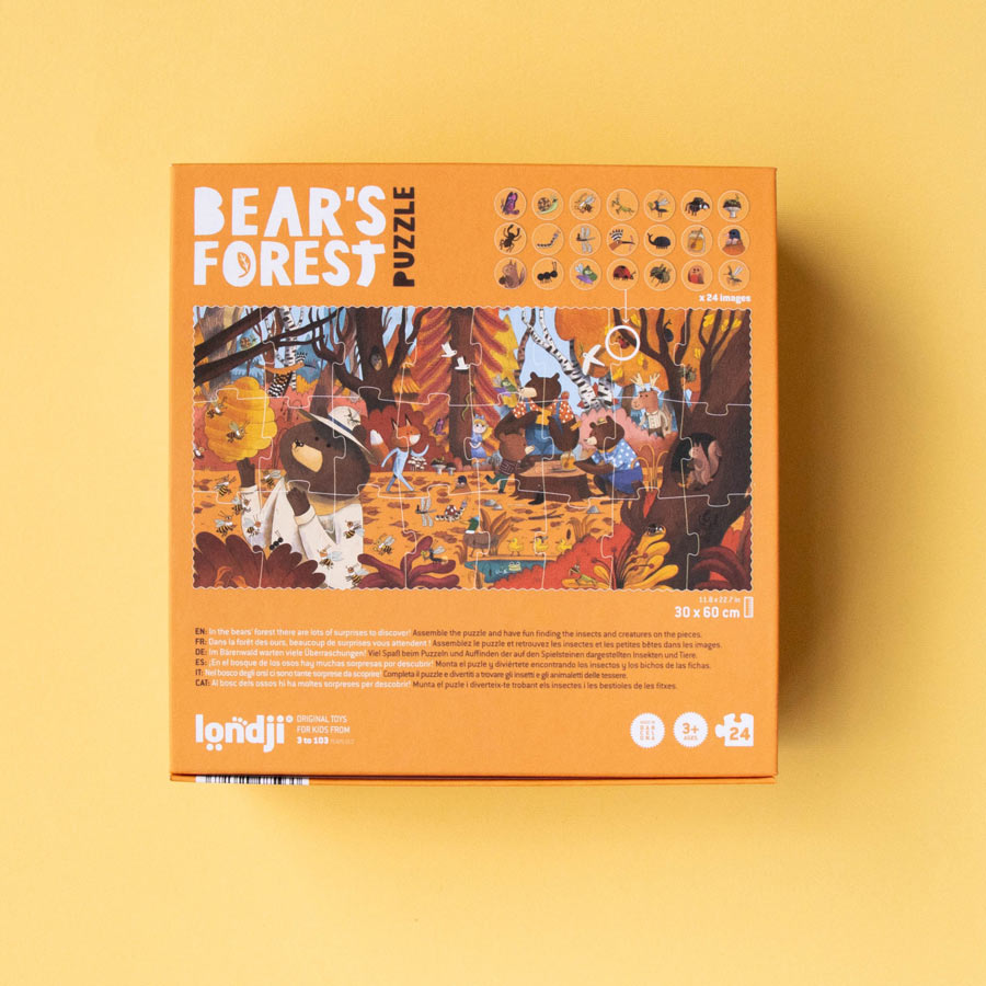 Das Puzzle Bears Forest von Londji ist ab 3 Jahren und hat 24 Teile. 