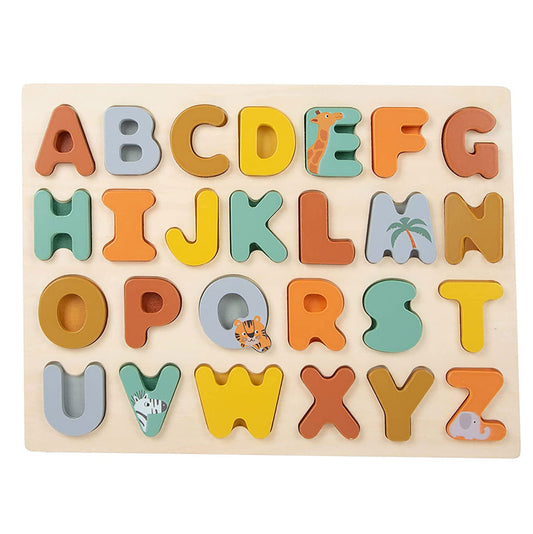 Puzzleset ABC Buchstaben aus Holz von Small Foot bei Fambees.