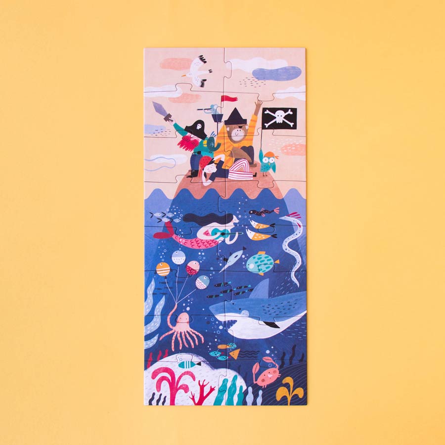 Das Puzzle Discover the Treasure von Londji ist farbenfroh und schön illustriert.