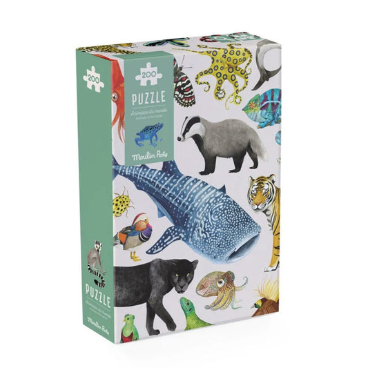 Das Puzzle Tiere der Welt kommt in einer schönen Verpackung mit den Tieren, die auch auf den Puzzle drauf sind. 