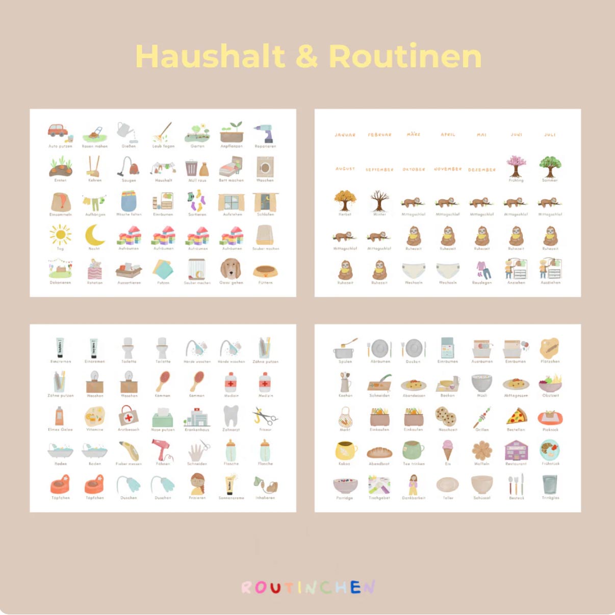 Wochenplaner inkl. 3 Routineplaner und Symbole