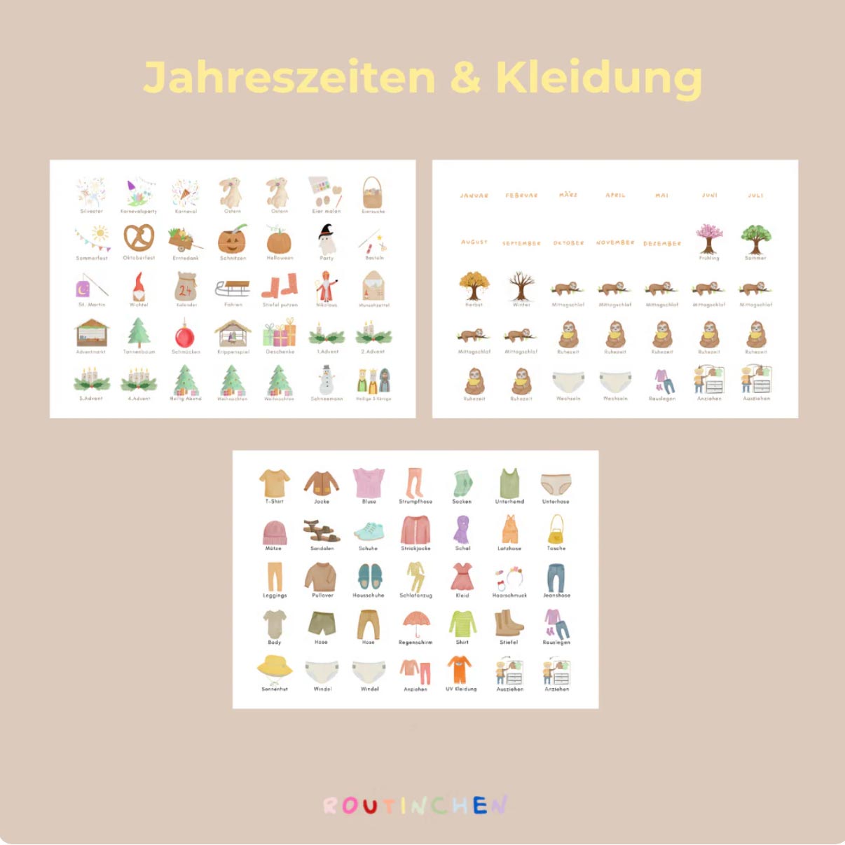 Wochenplaner inkl. 3 Routineplaner und Symbole