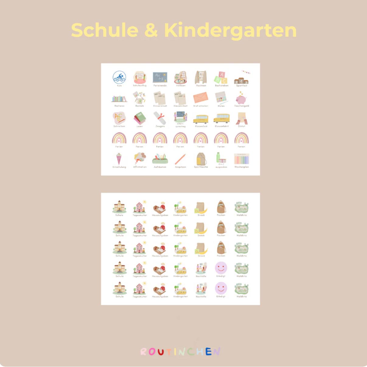Wochenplaner inkl. 3 Routineplaner und Symbole