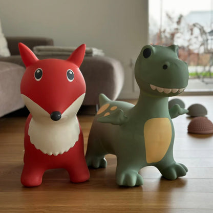 Die Hüpftiere Fuchs und Dino zum Spielen und Hüpfen für Innen und Außen