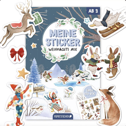 Stickerblock mit weihnachtlichen Motiven für Kinder