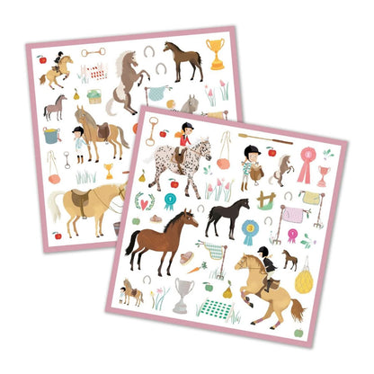 Das Set Pferde besteht aus 160 Stickern für Kinder rund um das Thema Pferde und Reiten. 