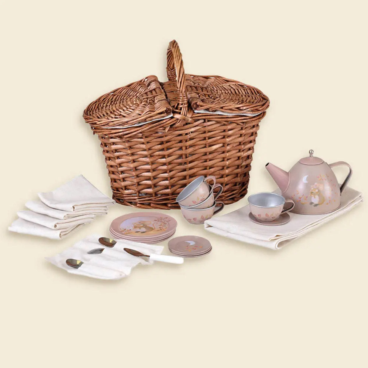 Tee-Set im Weidenkorb MAUS | Küchenspielzeug