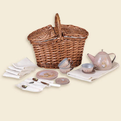 Tee-Set im Weidenkorb MAUS | Küchenspielzeug